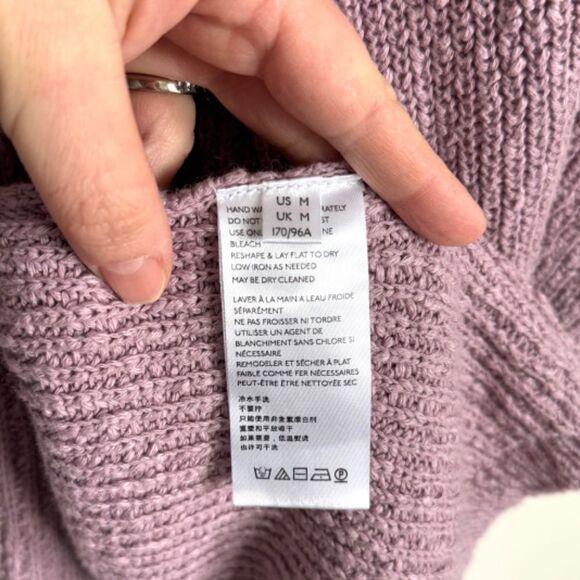 Free People Beach Coco Split Front Long Length Sweater - Lilac | Size M - Picture 7 of 8